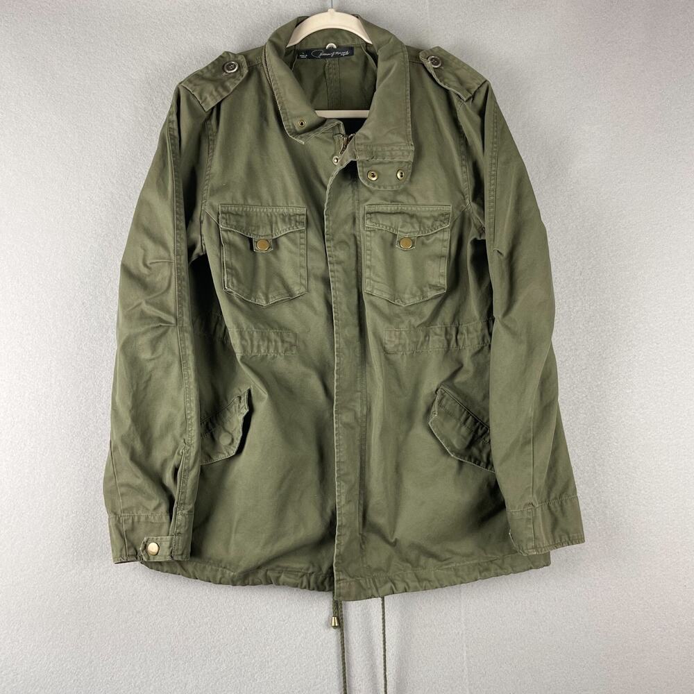 PJK Patterson J Kincaid Jacket Womens Large Green Full Zip Utility Army Military